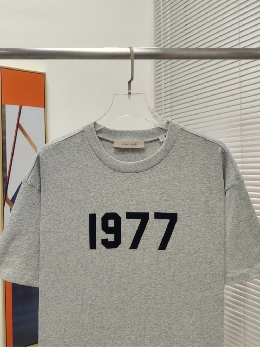 Essentials Gray '1977' Short Sleeve Graphic Tee - Picture 6 of 8